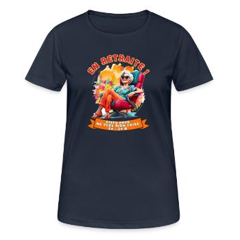 Retraitée libre et coloré - T-shirt respirant Femme - bleu marine foncé - Devant - AI Model Female 172 light (172cm)