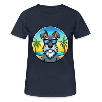 Standard Schnauzer Hunderasse Cartoon Sonnenbrille - Frauen T-Shirt atmungsaktiv - Dunkelnavy - Vorne - AI Model Female 172 light (172cm)