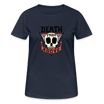 Death from above! - For light background! - Women's Breathable T-Shirt - dark navy - Front - AI Model Female 172 light (172cm)