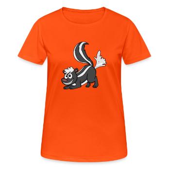 Stinktier - Frauen T-Shirt atmungsaktiv - Neonorange - Vorne - AI Model Female 172 dark (172cm)