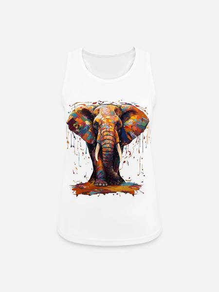 Elephant farbenfroh - Frauen Tank Top atmungsaktiv - Weiß