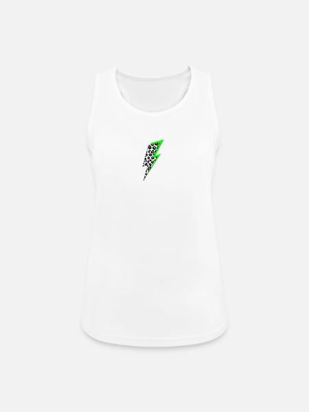 Blitz Leoparden Muster mit Neon Schatten - Frauen Tank Top atmungsaktiv - Weiß