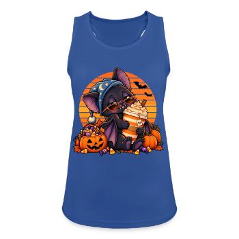 Halloween Fledermaus-Arzt mit Kaffee - Frauen Tank Top atmungsaktiv - Royalblau - Vorne - Zoe (177cm)