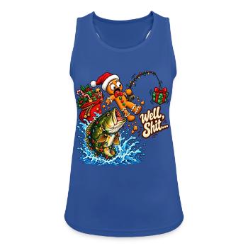 Well Shit Gingerbread Fishing Christmas Bass Humor - Frauen Tank Top atmungsaktiv - Royalblau - Vorne - Zoe (177cm)