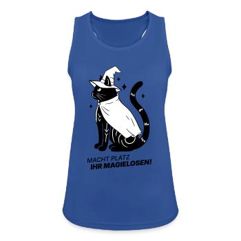Macht Platz ihr Magielosen! – Schwarze Katze Hexe - Frauen Tank Top atmungsaktiv - Royalblau - Vorne - Zoe (177cm)