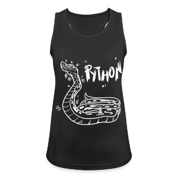 Anmutige Python Terrarienfreund - Frauen Tank Top atmungsaktiv - Schwarz - Vorne - Zoe (177cm)
