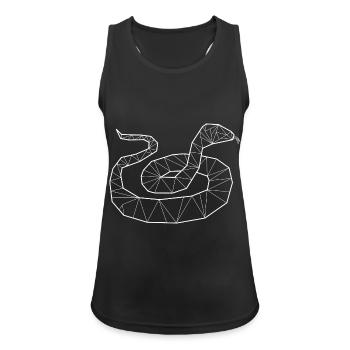 Geometrische Python Würgeschlange - Frauen Tank Top atmungsaktiv - Schwarz - Vorne - Zoe (177cm)