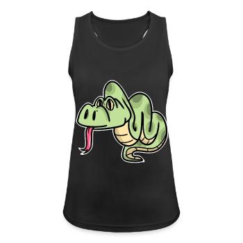 Umschlingende Python Regenwald - Frauen Tank Top atmungsaktiv - Schwarz - Vorne - Zoe (177cm)