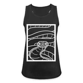 Majestätische Python Schlangenhalter - Frauen Tank Top atmungsaktiv - Schwarz - Vorne - Zoe (177cm)