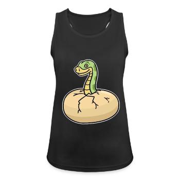 Faszinierende Python Würgeschlange - Frauen Tank Top atmungsaktiv - Schwarz - Vorne - Zoe (177cm)