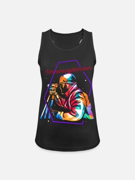 Maßgenauer Vermesser Katasteramt - Frauen Tank Top atmungsaktiv - Schwarz