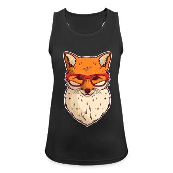 Brillanter Nerd Fuchs Schulhof - Frauen Tank Top atmungsaktiv - Schwarz - Vorne - Zoe (177cm)