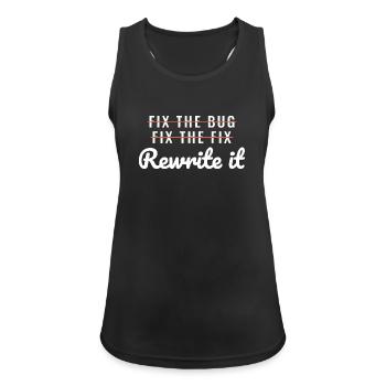 Bug beheben Umschreiben Softwareingenieur - Frauen Tank Top atmungsaktiv - Schwarz - Vorne - Zoe (177cm)