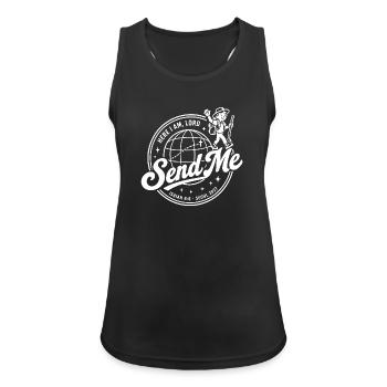  Hier Bin Ich, Herr, Sende Mir Jesaja 6 8 Seoul - Frauen Tank Top atmungsaktiv - Schwarz - Vorne - Zoe (177cm)