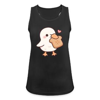 Süße Ente liebt Brot-Toast - Frauen Tank Top atmungsaktiv - Schwarz - Vorne - Zoe (177cm)