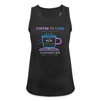 Coffee to Code Converter - Frauen Tank Top atmungsaktiv - Schwarz - Vorne - Zoe (177cm)