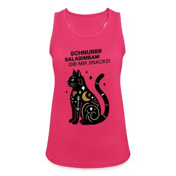 Schnurrrsalabimbam - Gib mir Snacks! - Katze - Frauen Tank Top atmungsaktiv - Fuchsia - Vorne - Zoe (177cm)