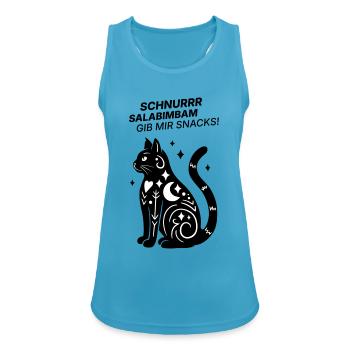 Schnurrrsalabimbam - Gib mir Snacks! - Katze - Frauen Tank Top atmungsaktiv - Saphirblau - Vorne - Zoe (177cm)