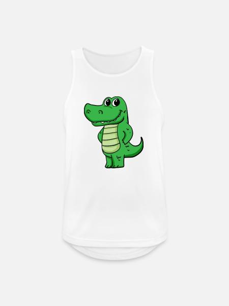 Krokodil - Männer Tank Top atmungsaktiv - Weiß