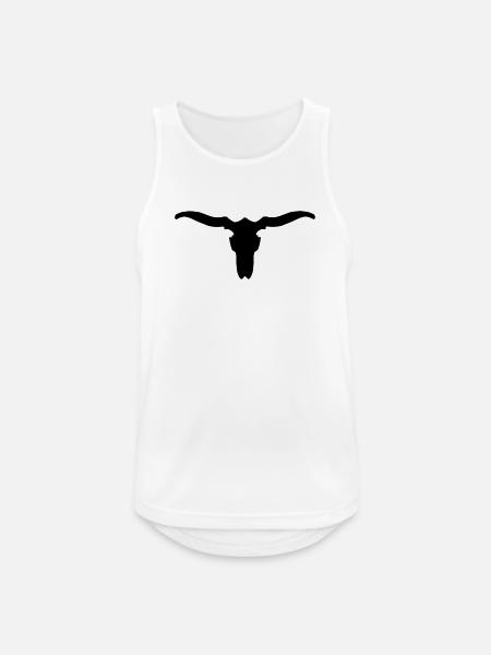 Tierschädel mit Hörnern - Männer Tank Top atmungsaktiv - Weiß