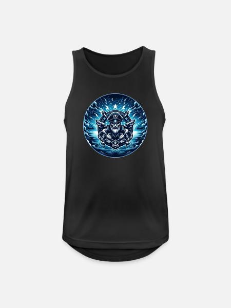 Kapitän im Sturm Logo - Männer Tank Top atmungsaktiv - Schwarz