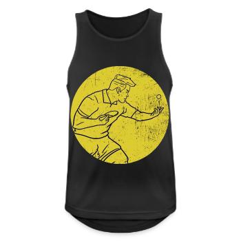 Pfeilschneller Tischtennis Aufschlag - Männer Tank Top atmungsaktiv - Schwarz - Vorne - Nick (188cm)