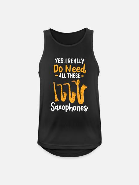 Saxophone Saxofon - Männer Tank Top atmungsaktiv - Schwarz