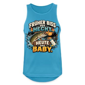 Früher Biss Hecht – Heute Baby - Männer Tank Top atmungsaktiv - Saphirblau - Vorne - Nick (188cm)