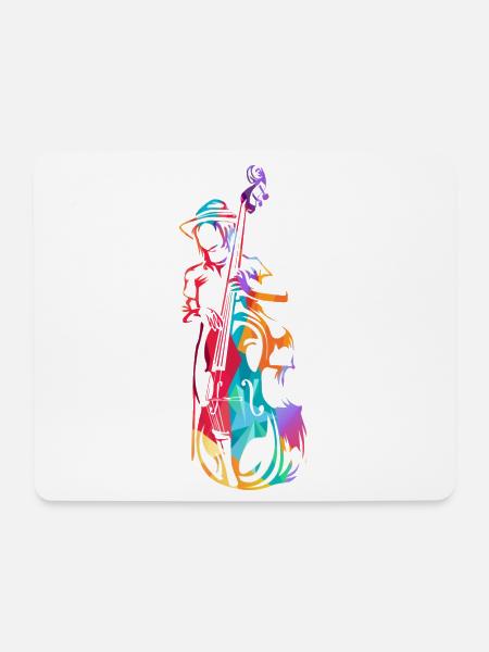 Vibrierender Kontrabass Orchestergraben - Mousepad (Querformat) - Weiß