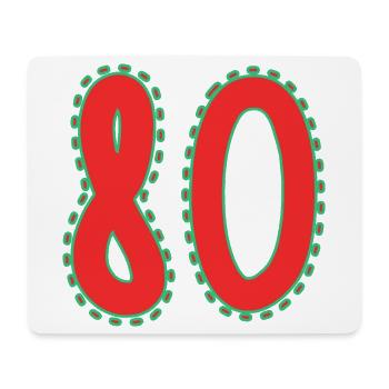 80. 80 ANS. 80e ANNIVERSAIRE. ANNIVERSAIRE 80 ANS. - Tapis de souris (format paysage) - blanc - Devant