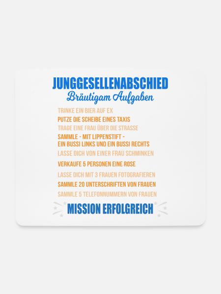 JGA Aufgaben Bräutigam Junggesellen Checkliste - Mousepad (Querformat) - Weiß