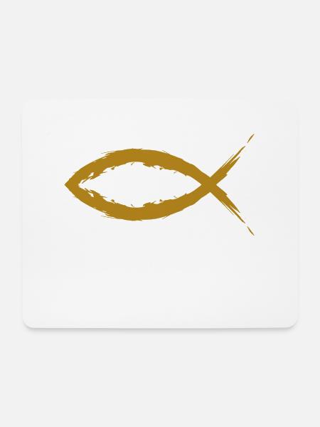 Fisch Symbol Christentum Symbol Religion Kirche - Mousepad (Querformat) - Weiß