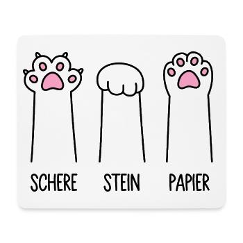 Schere Stein Papier Katze Pfote Spiel Katzenpfoten - Mousepad (Querformat) - Weiß - Vorne