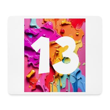 NO. 13 NUMBER 13 COLORFUL 13TH BIRTHDAY - Mouse Pad (horizontal) - white - Front