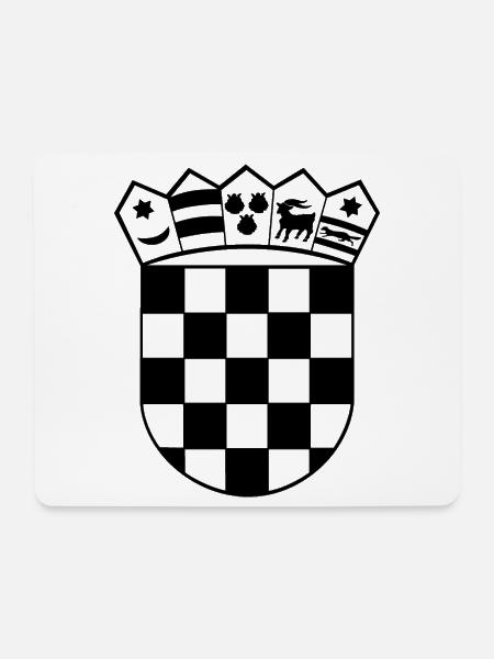 Kroatien Wappen Hrvatska Grb Croatia coat of arms - Mousepad (Querformat) - Weiß