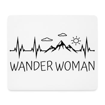 Wander Woman Wandern Berge Herzschlag Wanderwoman - Mousepad (Querformat) - Weiß - Vorne