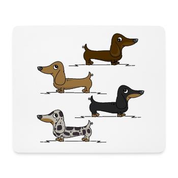 Dackeln - Mousepad (Querformat) - Weiß - Vorne