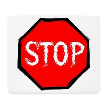 Stop Schild Vektor - Mousepad (Querformat) - Weiß - Vorne