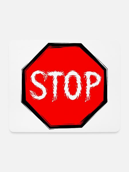 Stop Schild Vektor - Mousepad (Querformat) - Weiß