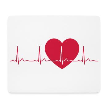 Herzschlag-EKG-Linie Medizinischer Pulswellen-Ikon-Vektor - Mousepad (Querformat) - Weiß - Vorne