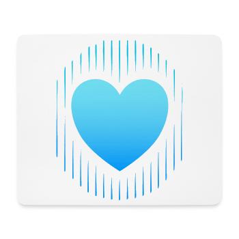 blaues Herz blaue Linien - Mousepad (Querformat) - Weiß - Vorne