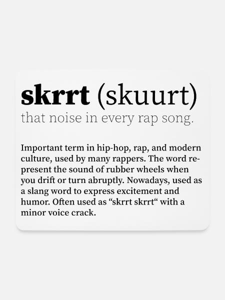 skrrt (skuurt) HipHop - Mousepad (Querformat) - Weiß