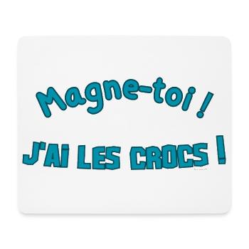 Magne-toi J'ai les Cr*cs – Bleu Pop - Tapis de souris (format paysage) - blanc - Devant