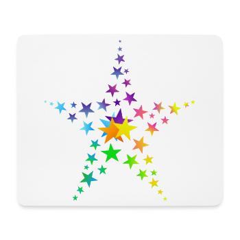 Sterne bunte Sterne viele Sterne - Mousepad (Querformat) - Weiß - Vorne