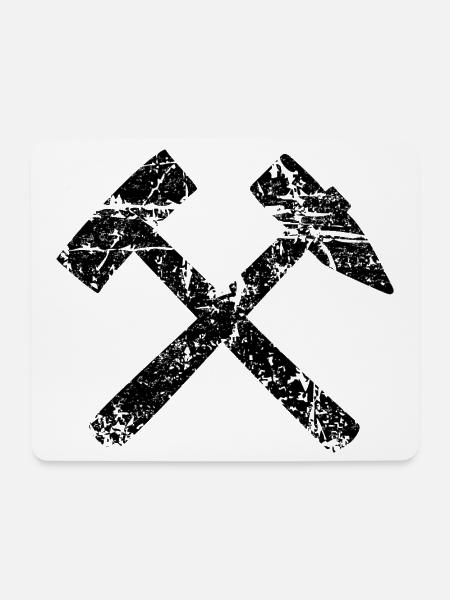 Schlägel und Eisen - Das Bergmannszeichen - Mousepad (Querformat) - Weiß