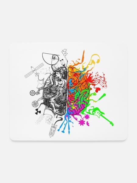 Gehirnhälften - Logik und Kreativität - Mousepad (Querformat) - Weiß