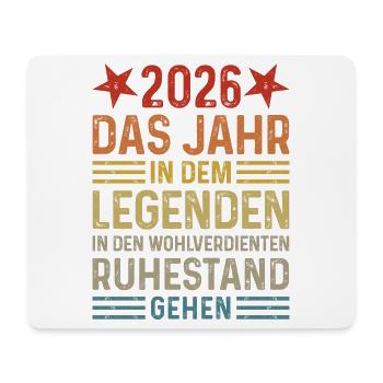 2026 Legende Ruhestand Rentner Pensionär Geschenk - Mousepad (Querformat) - Weiß - Vorne