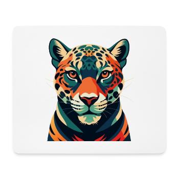 Léopard Personnage De Dessin Animé Animal De Compagnie Coloré - Tapis de souris (format paysage) - blanc - Devant