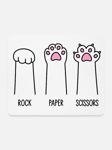 Rock Paper Scissors - Mousepad (Querformat) - Weiß