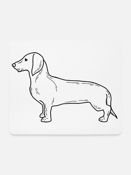 Dackel – Minimalistisches Hunde-Design - Mousepad (Querformat) - Weiß